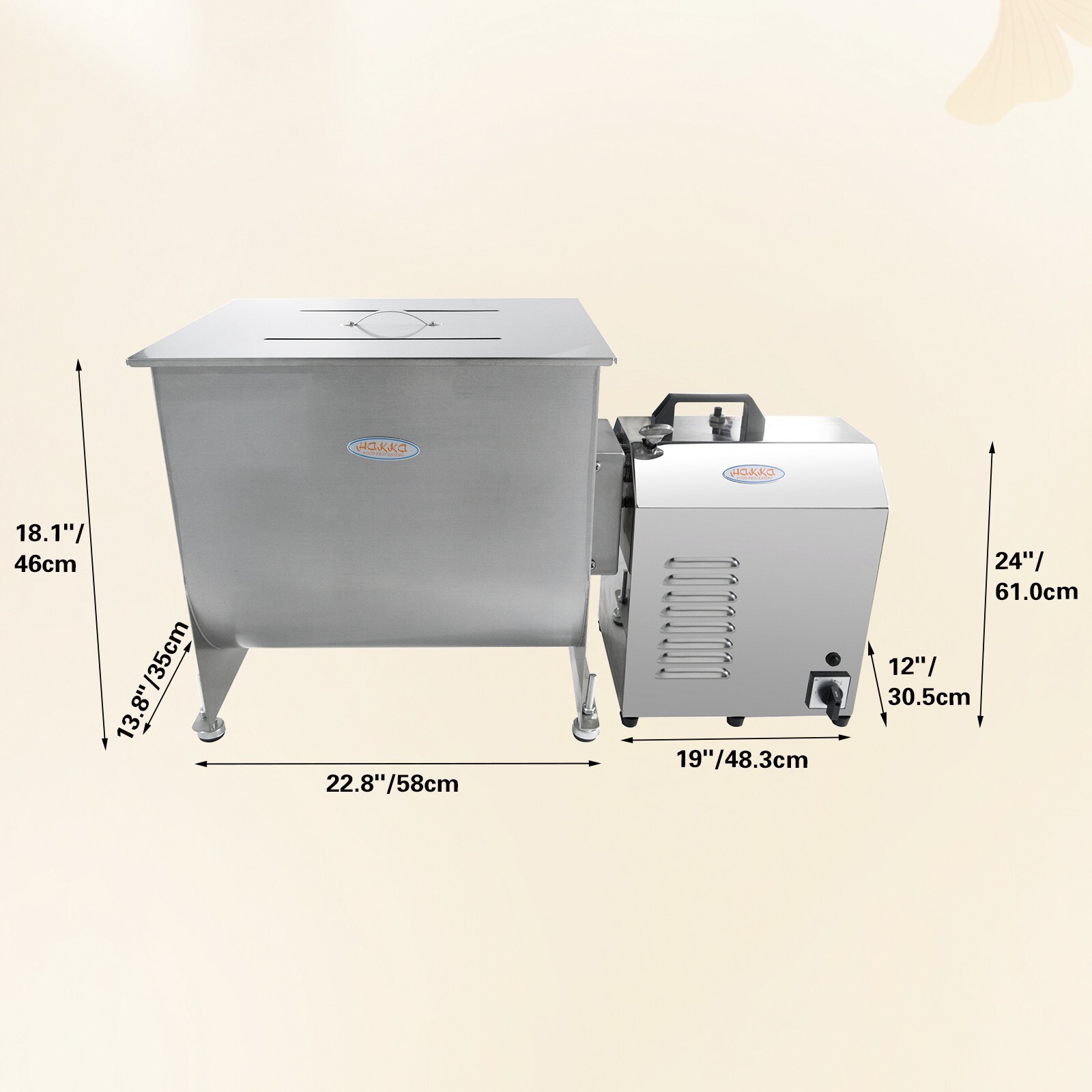 Hakka Electric Meat Mixer 85lbs Capacity Tank Food Sausage Mixing Machine