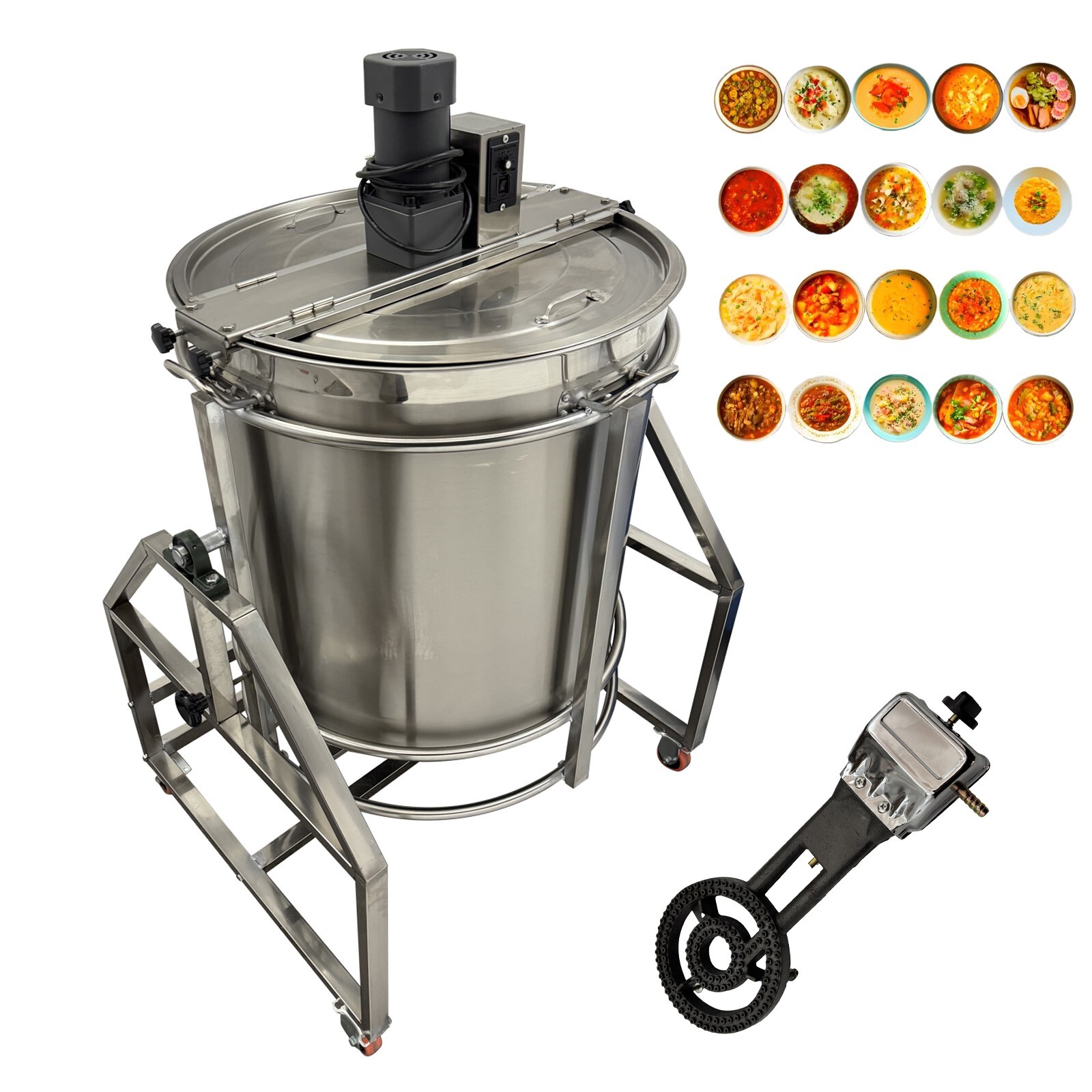63.4gal Automatic LPG Porridge/Soup Cooking Machine 110V 500W Electric Stirrer