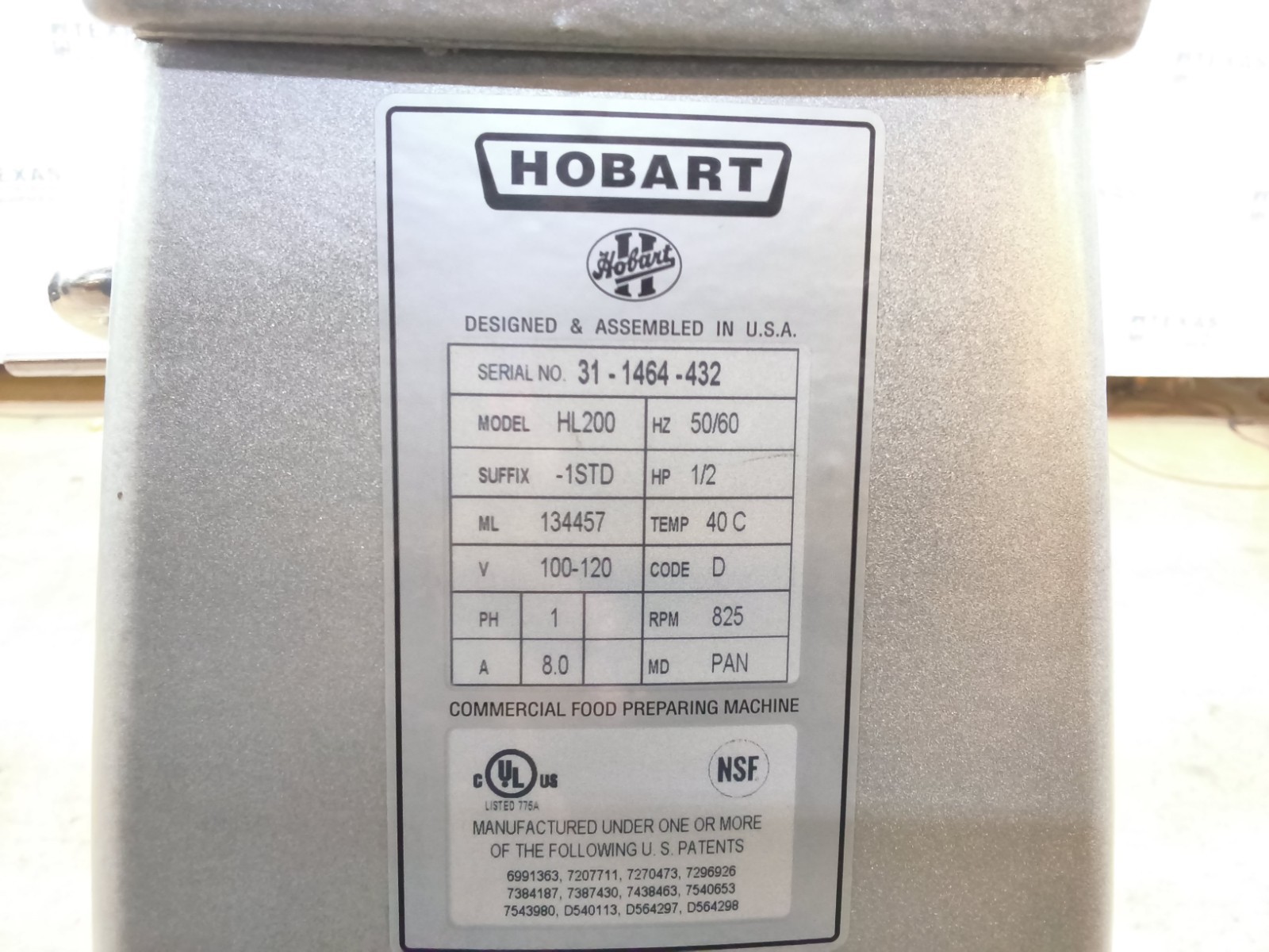 Hobart Legacy HL200 commercial Countertop 20 Quart Dough Mixer with bowl & hook