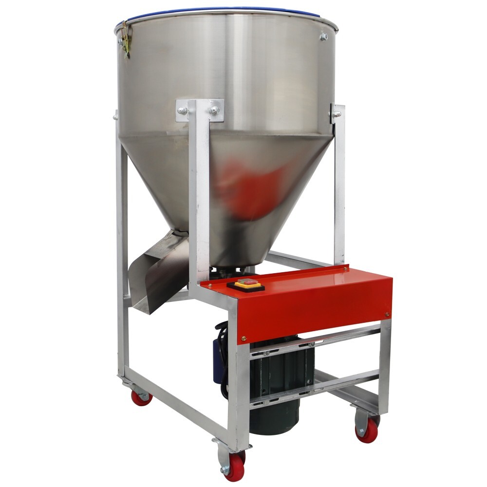 Feed Pellet Mixing Machine Stainless Steel Hooper Blender Movable 165lbs