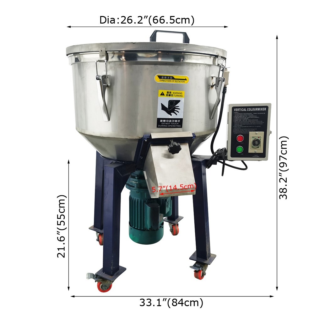 110V 1500W SUS304 Mixer 50KG Capacity 60RPM Vertical Industrial Blender
