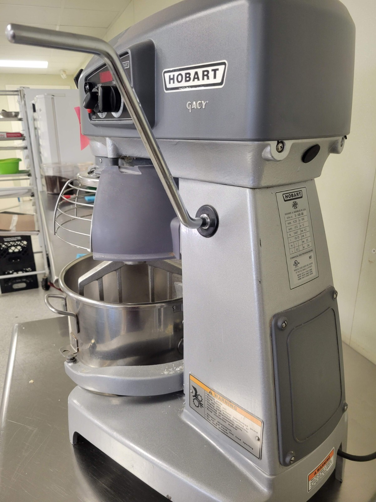 HOBART H2-200-1STD LEGACY 20QT PLANETARY STAND MIXER BOWL GUARD S/S BOWL PADDLE