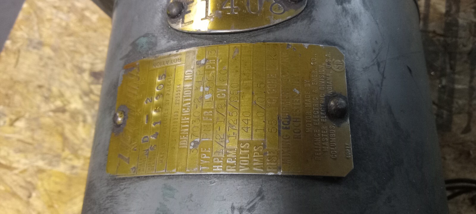 LIGHTNIN 1/2-1/8 HP MIXER 3Ø 440 VAC 1725/850 RPM L56C ND-2