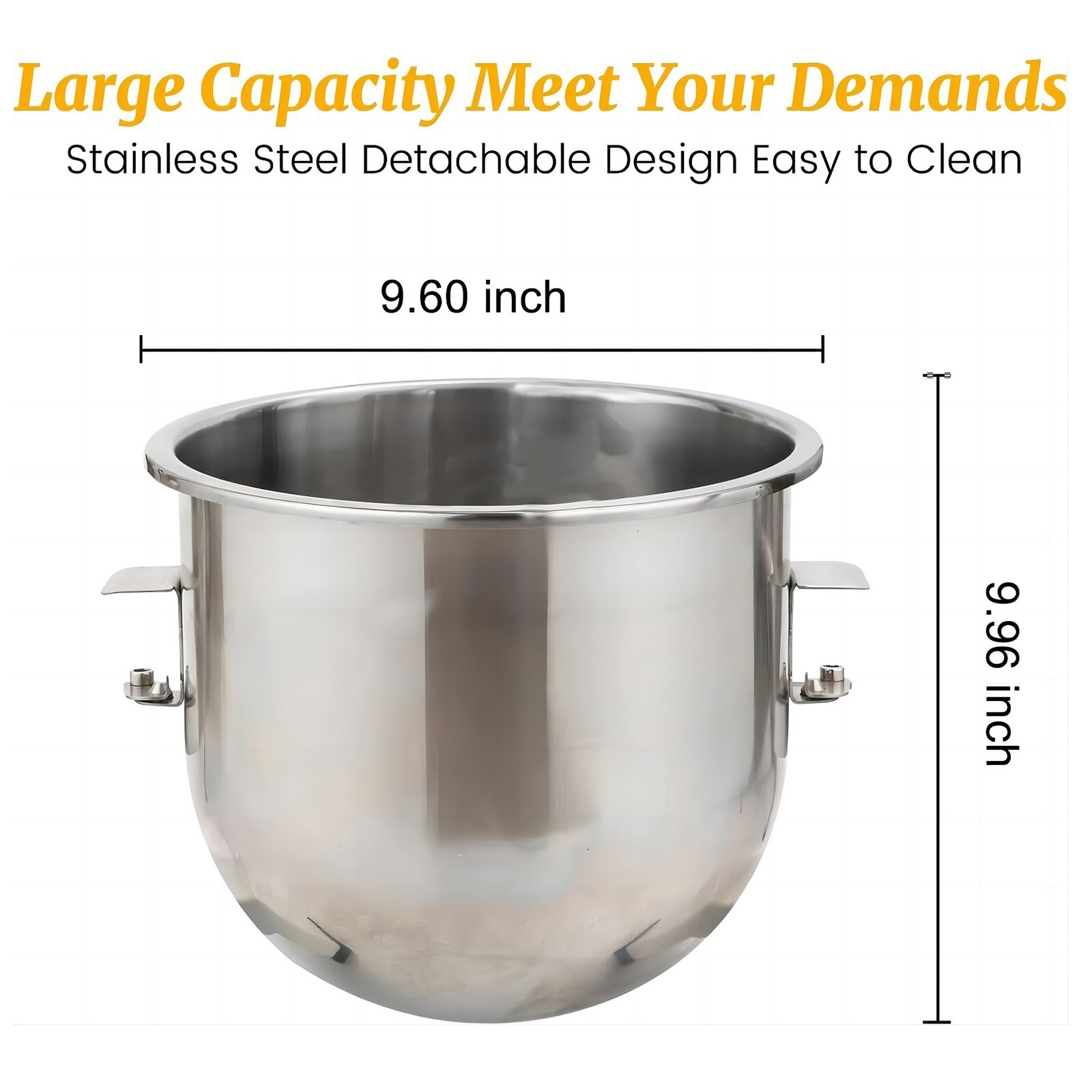 Hakka Commercial 10Qt Dough Food Mixer 500W 3 Speed Gear Driven Pizza Bakery