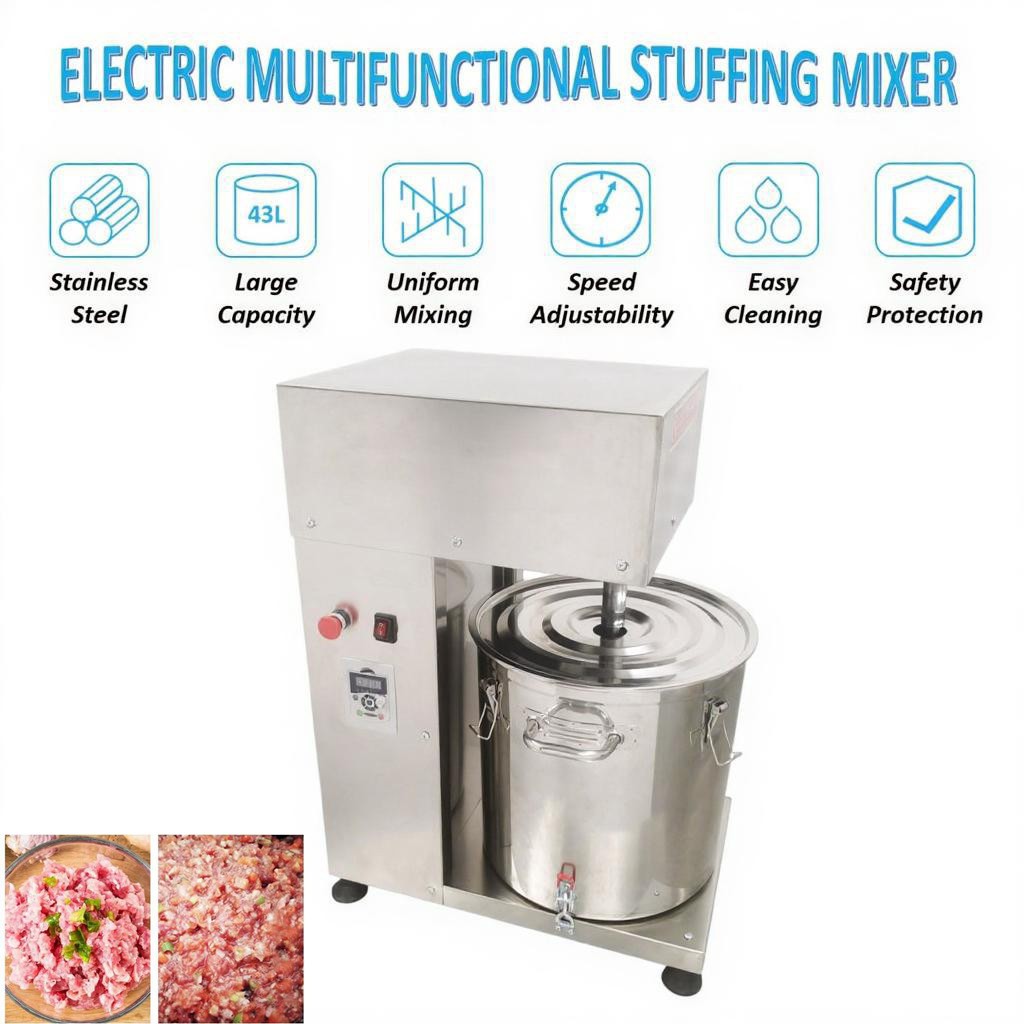 220V Electric Meat Vegetable Mixer 43L Commercial Stuffing Mixer Machine