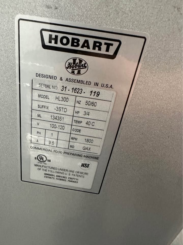 Hobart Legacy HL300-1STD Commercial Planetary Mixer – 30 Quart Capacity, 120V