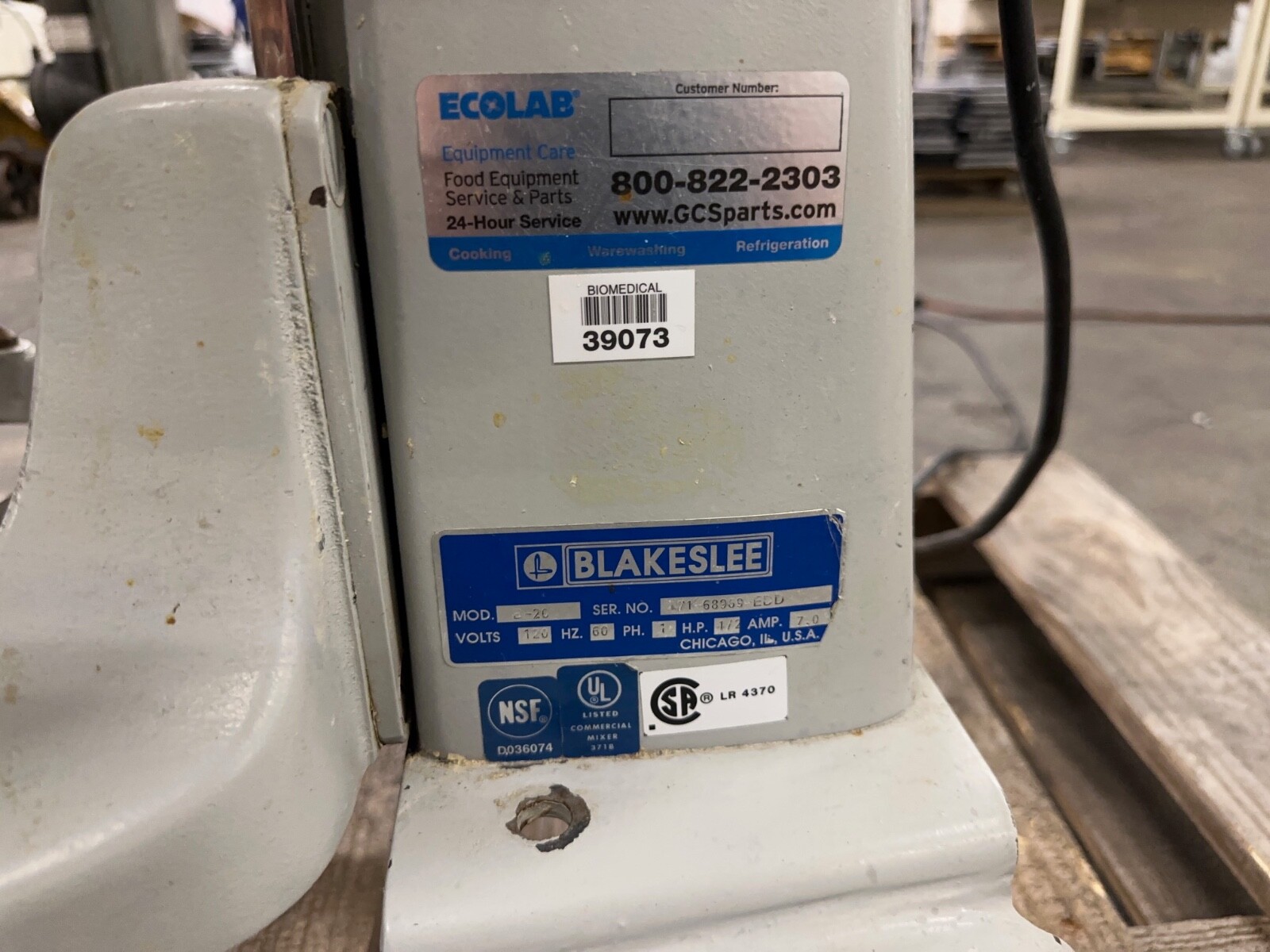 Blakeslee 20 Quart Bench Planetary Mixer B-20