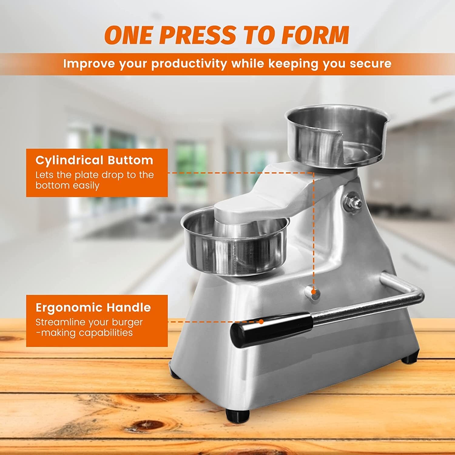 Hakka Commercial 2 in 1 Food Processor Meat Mixer with Burger Press Patty Maker