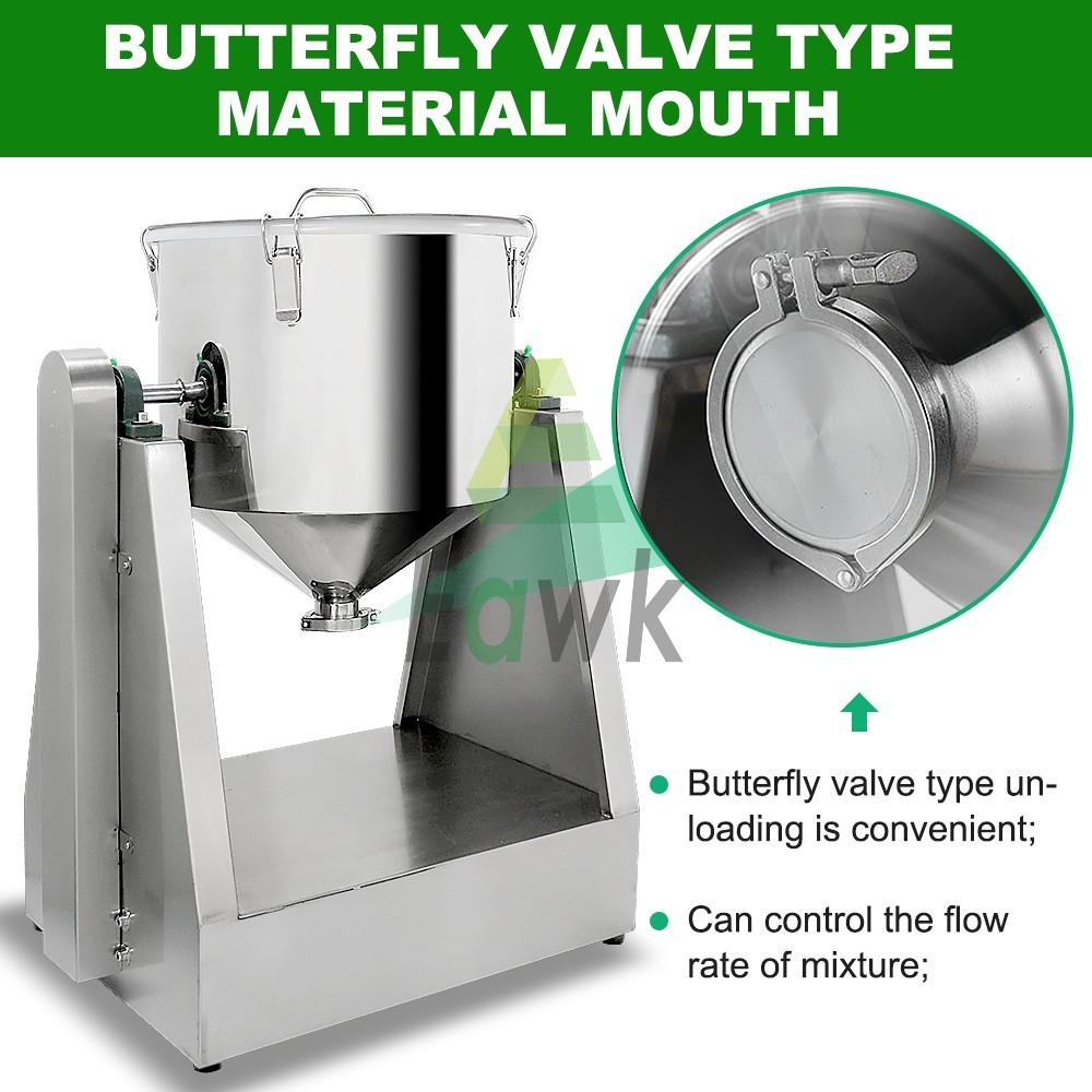 40L Lab Powder Blender 20KG Particle Mixing Machine Food Chemical Mixer 110V New