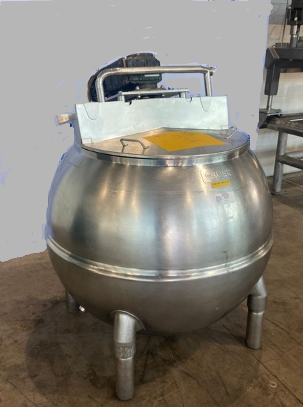 GROEN 200 Gallon Jacketed Steam Mixing Globe Kettle with Agitator model INA-200