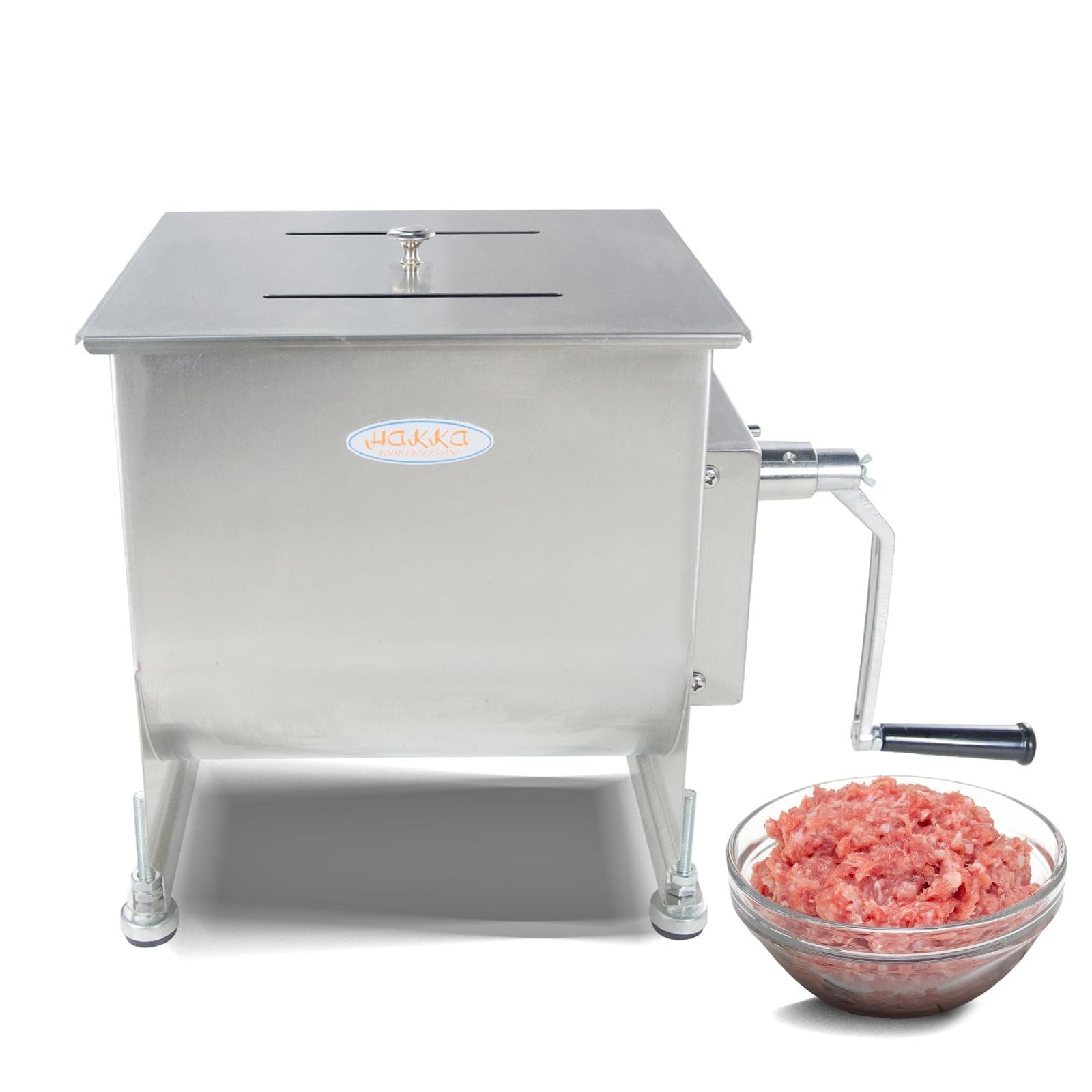 Hakka 15-Liter capacity Tank Stainless Steel Manual Meat Mixer (Mixing Maximu…
