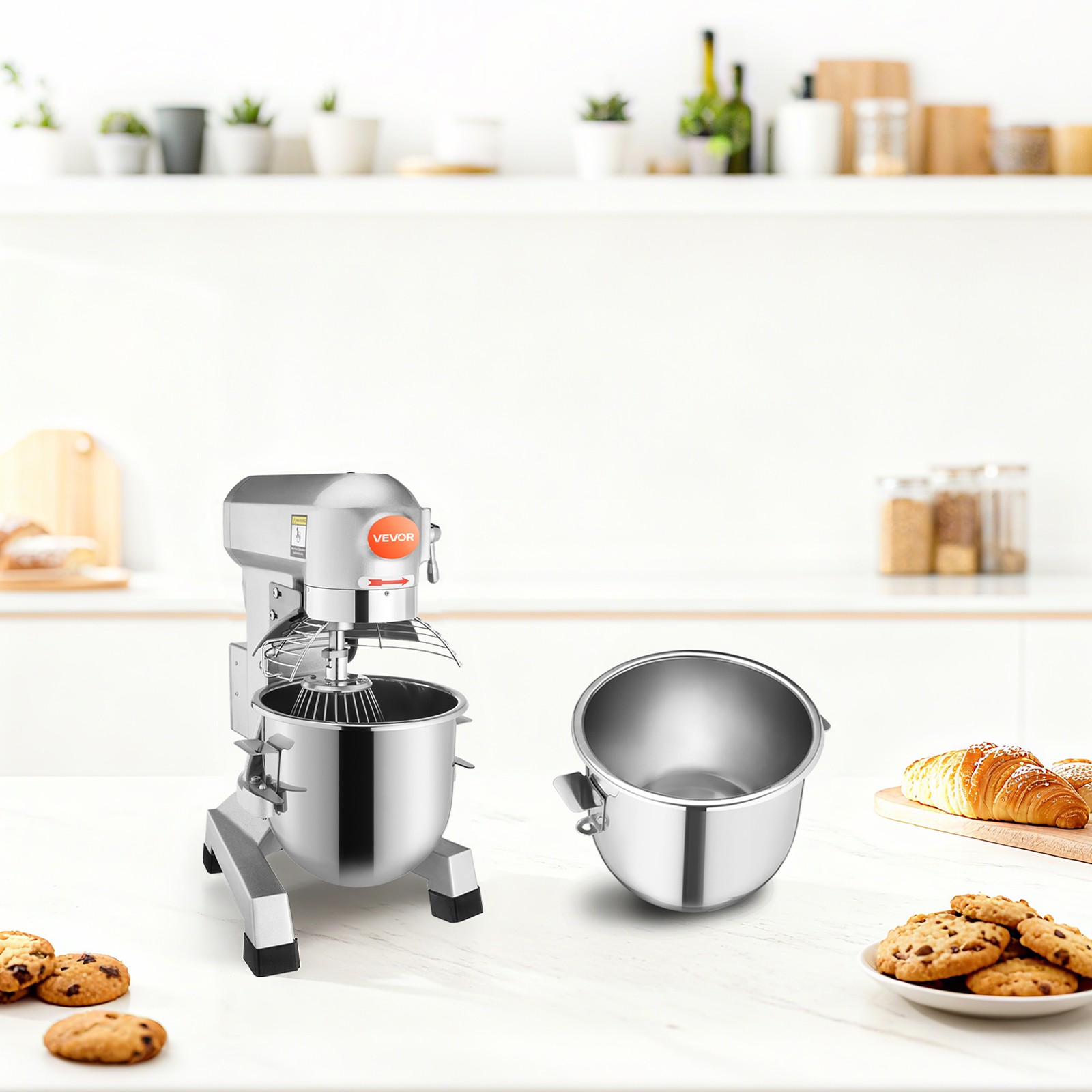 VEVOR Brand New 15Qt Commercial Heavy Duty Steel 3-Speed Stand Food/Dough Mixer