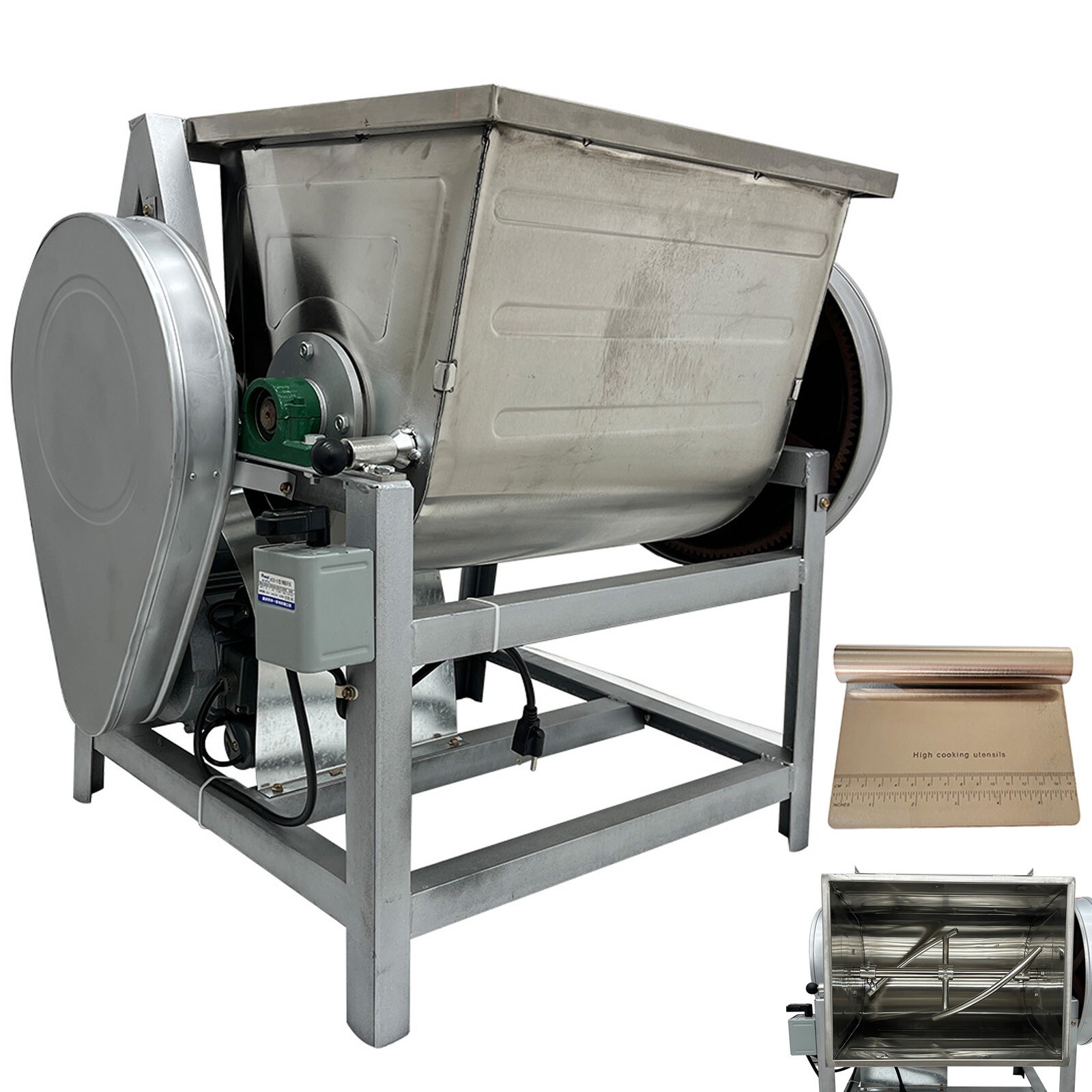 50QT Commercial Dough Mixer Electric Flour Mixing Machine 110V Kitchen Equipment
