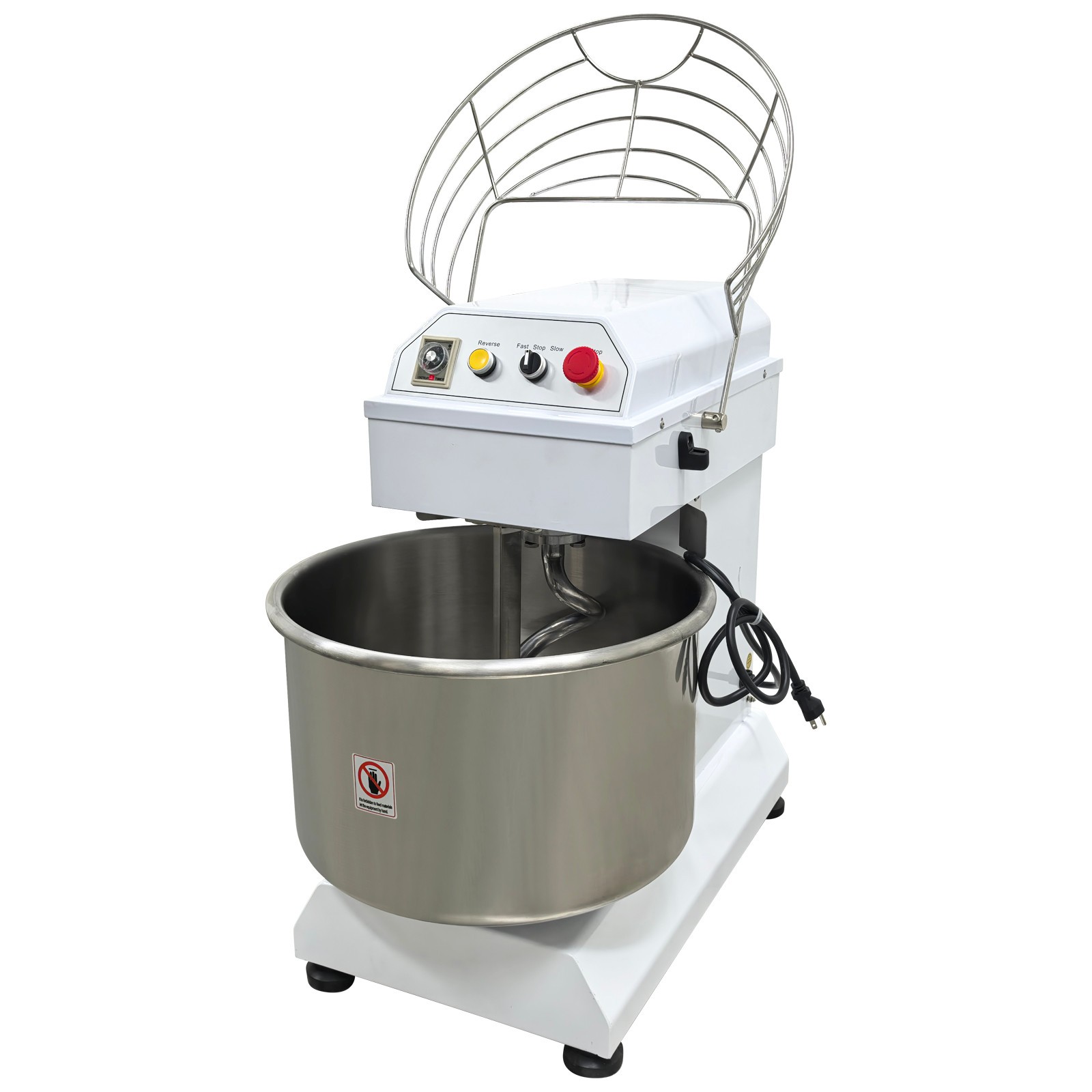 40L S/S Double-Acting Double-Speed Dough Mixer No Plug w Random Timing E-Stop