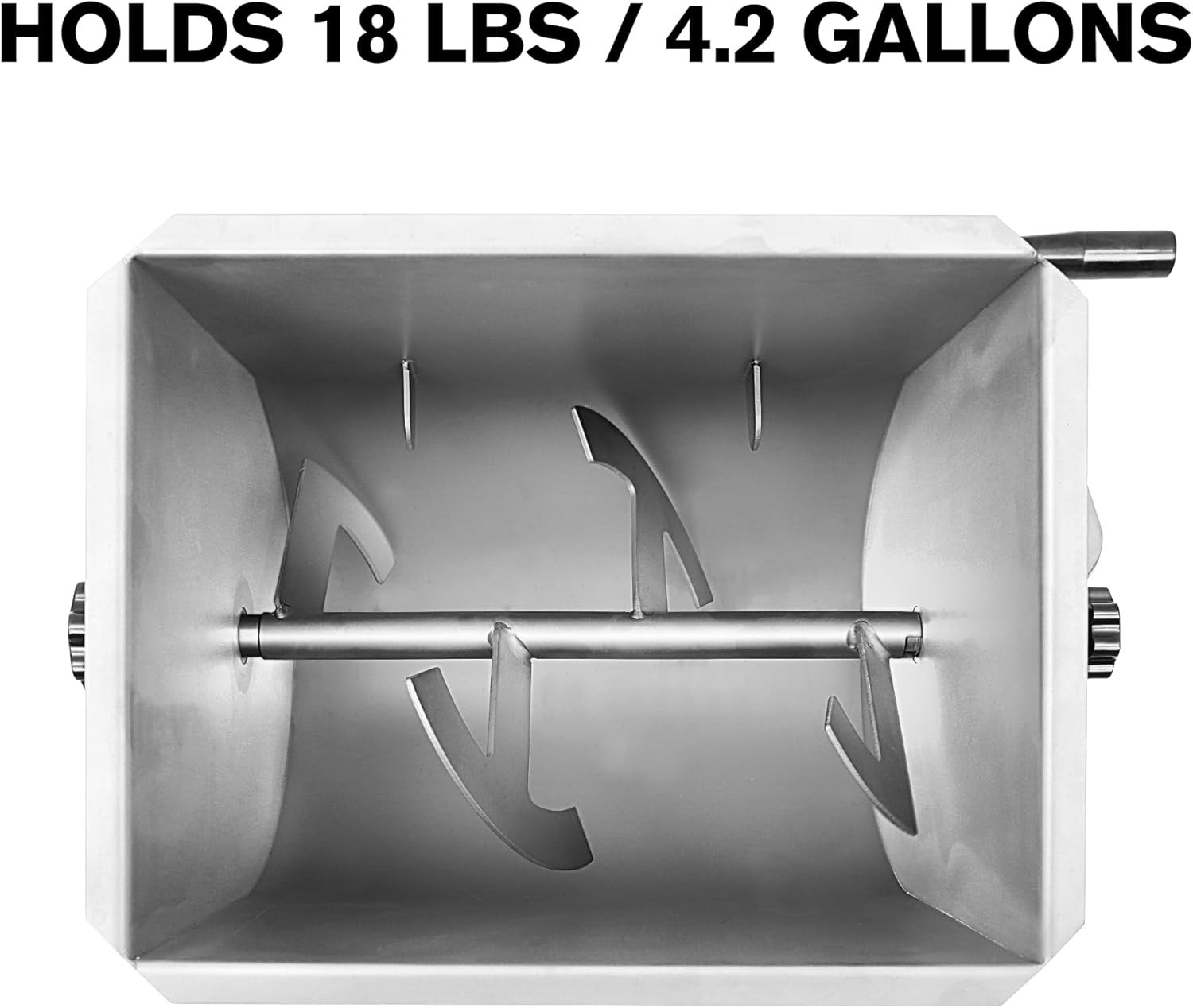 18LB Tilt Manual Meat Mixer Hand Meat Sausage Mixing Machine Stainless Steel