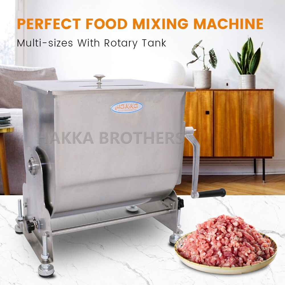 Hakka Commercial 60lbs 30L Meat Mixer Stainless Steel Tilt Tank Sausage Mixer