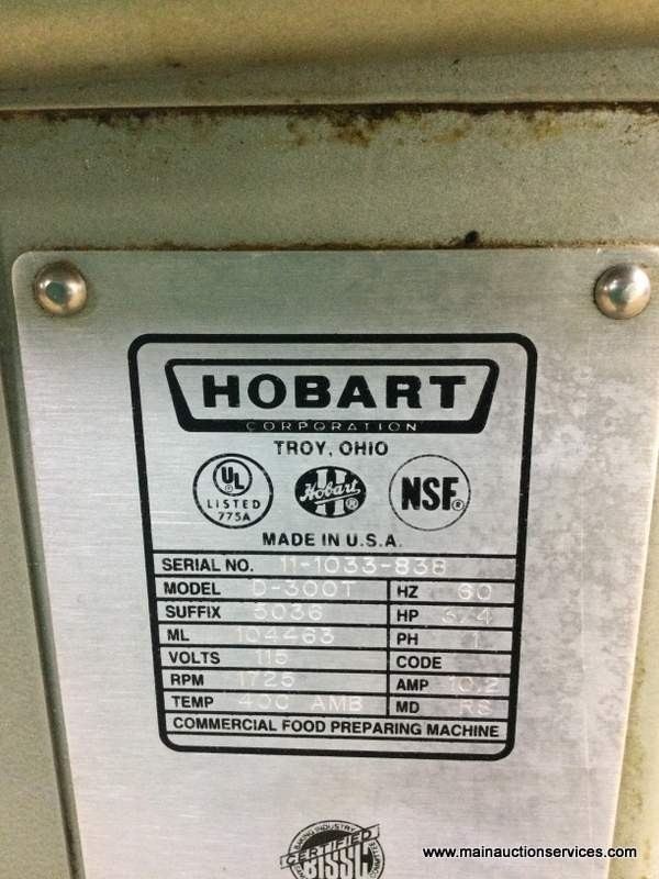 HOBART D300T 30 QT DOUGH MIXER WITH BOWL GUARD 1 ATTACHMENT