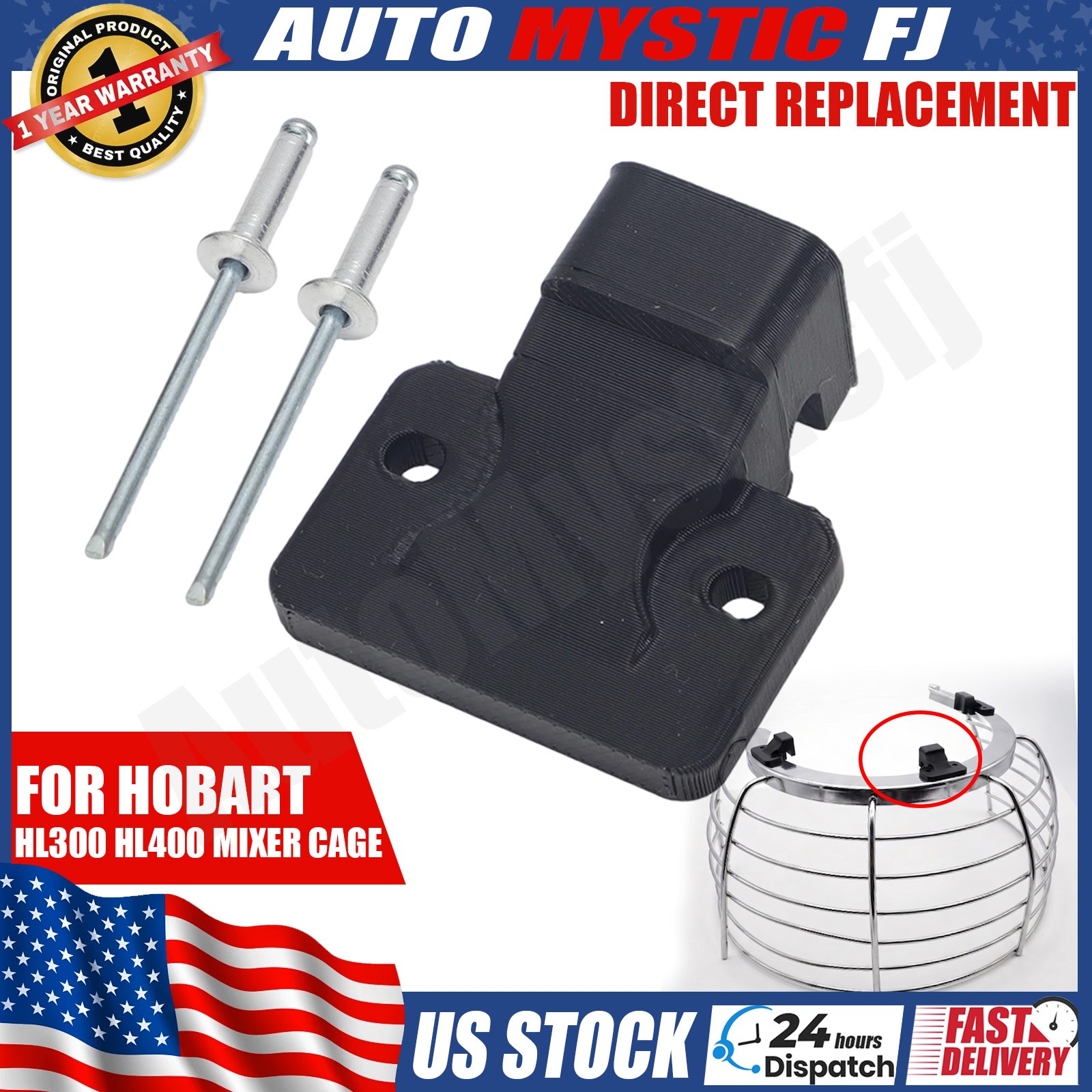 Safety Guard Holder Replacement For Hobart HL300 HL400 Mixer Repair Part 1x