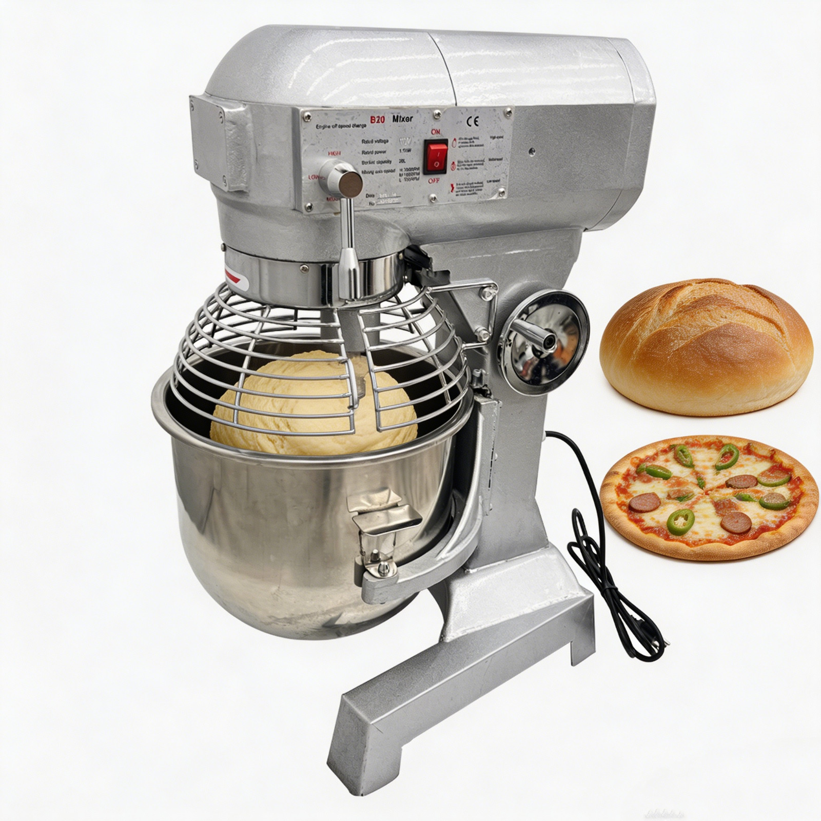 20qt Commercial Dough Mixing 3-speed Kneading Machine Stuffing Mixer Bread Pizza