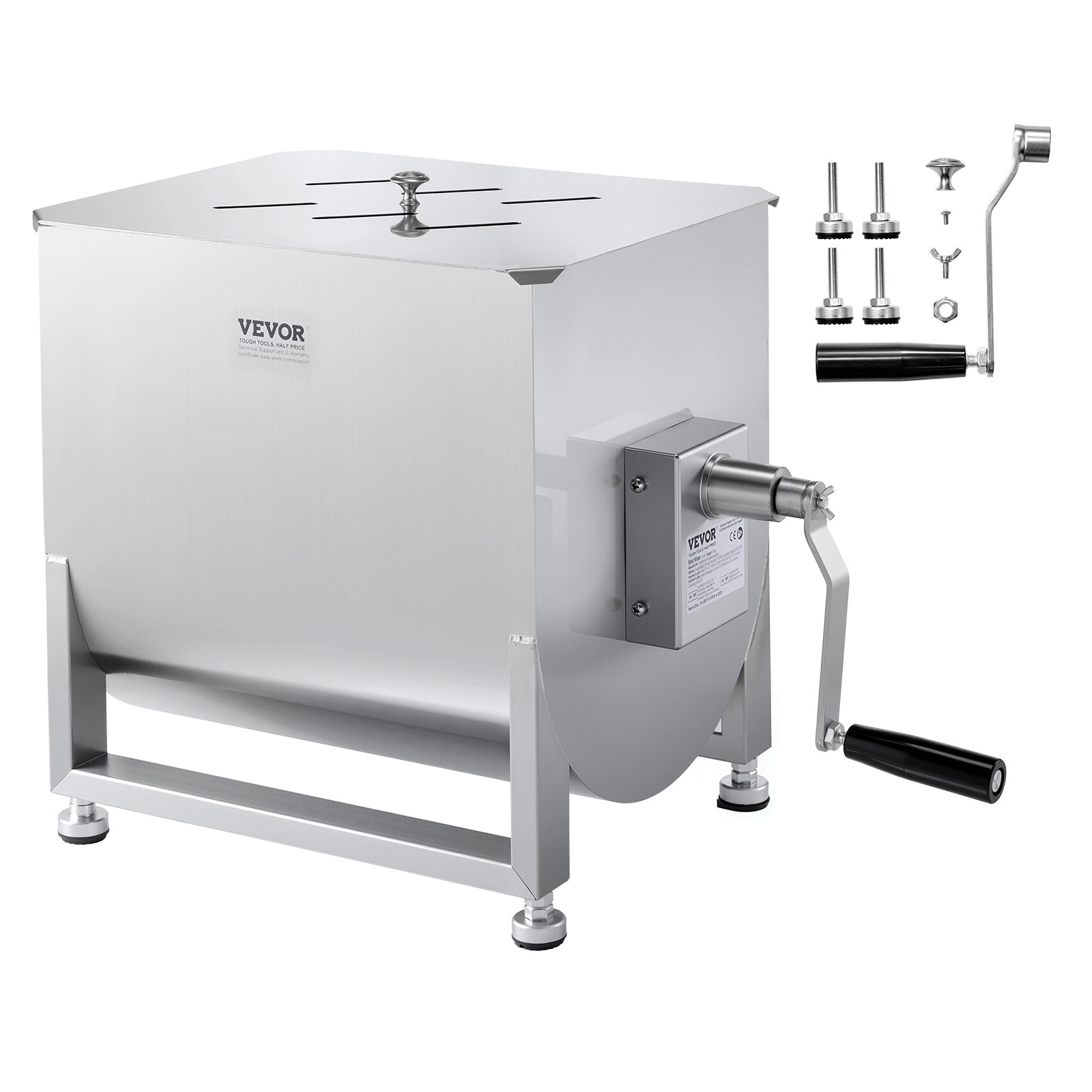 VEVOR Manual Meat Mixer 40L Fixed Tank Mixing Max 60LB for Meat Sausage Mixer