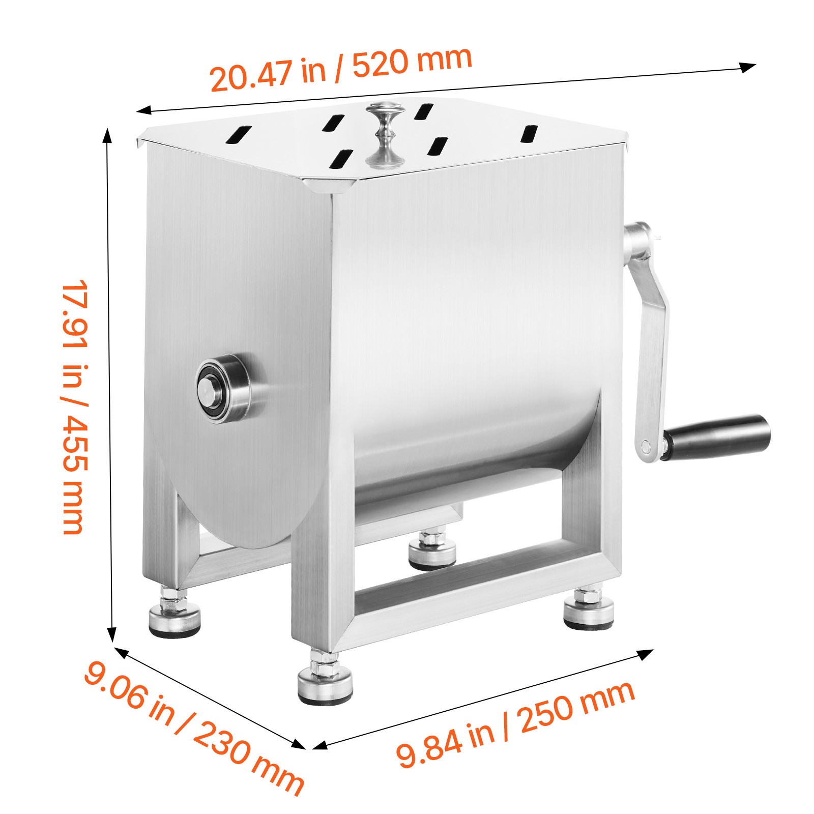 Uimoso Manual Meat Mixer 10L Fixed Tank Mixing Max 15LB for Meat Sausage Mixer