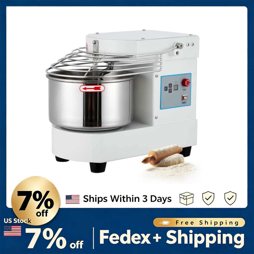 10.5 Qt Commercial Dough Mixer 650W,Touch Screen Timer Security Shield Stainless