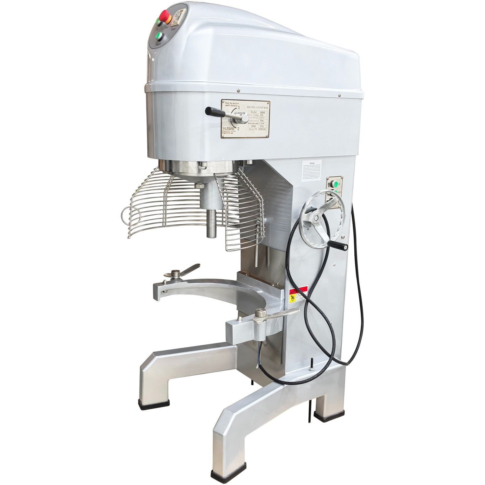 220V 60L Commercial Stand Mixer with Trolley Food Mixer for Dough Egg Stuffing