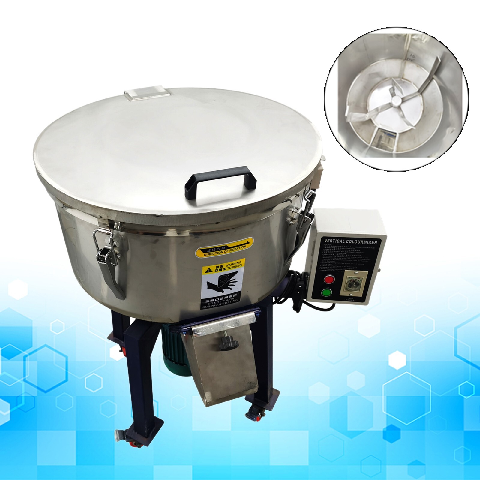 110V 1500W SUS304 Mixer 50KG Capacity 60RPM Vertical Industrial Blender