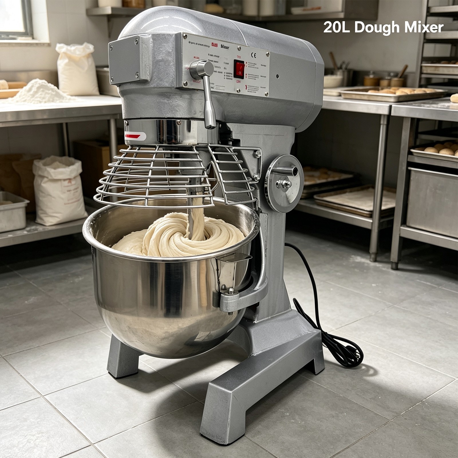 20L Electric Dough Mixer 3in1 Commercial Pizza Bread Flour Kneading Machine 110V
