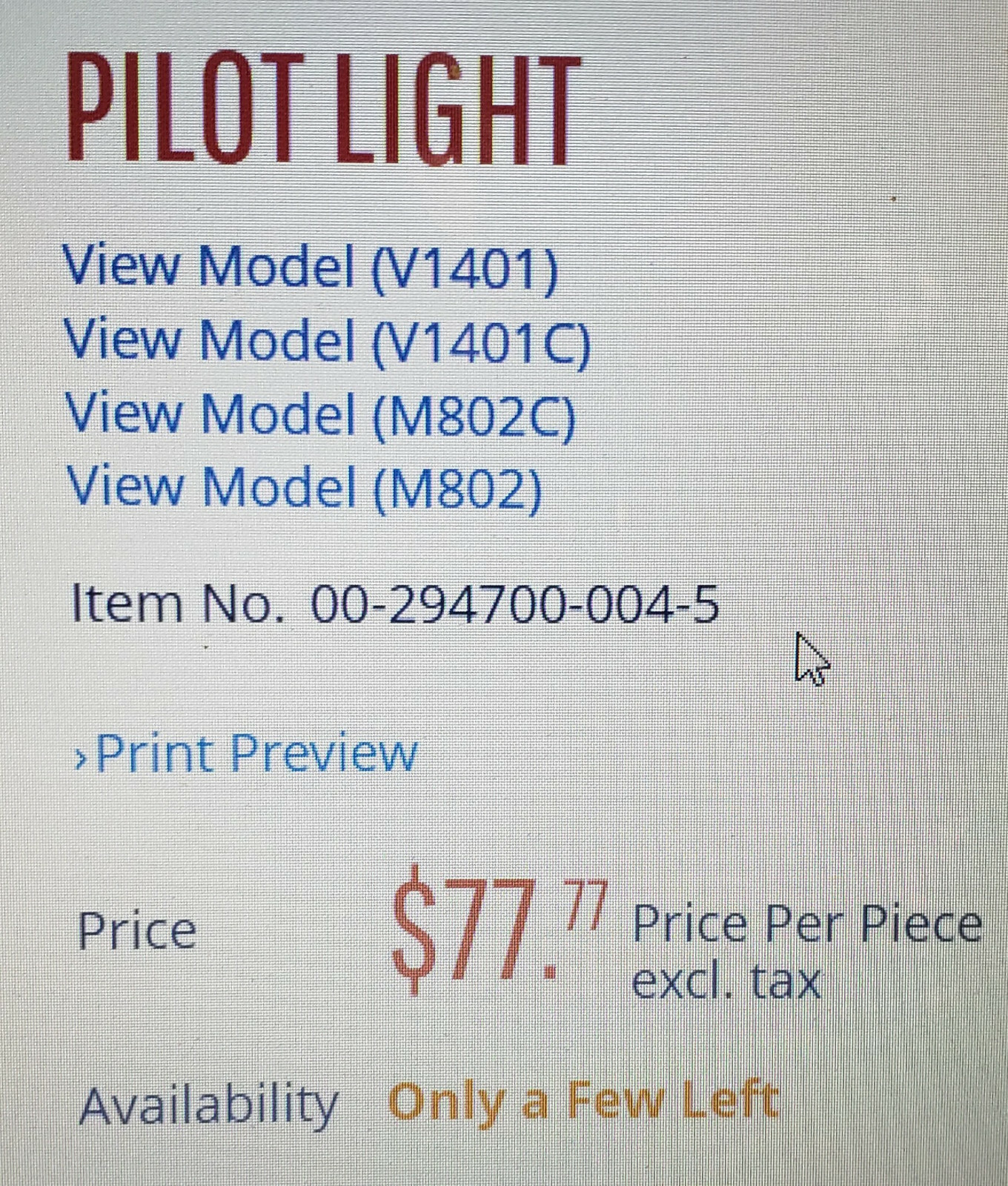 Hobart mixer M802 V1401 Control panel ON OFF Light 250 volt 00-294700-004-5 ext