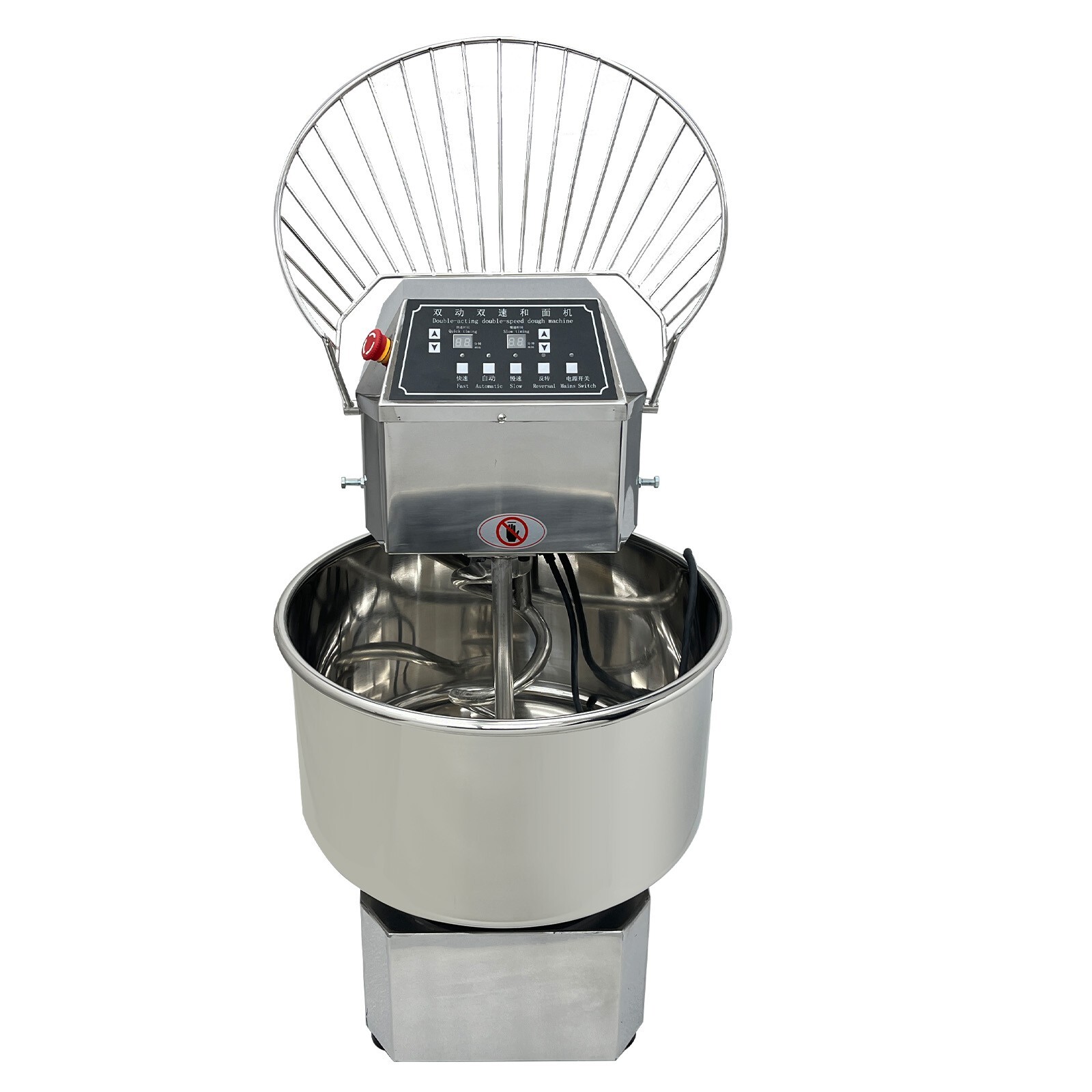 40L Double Action Double Speed Dough Mixer Stainless Steel Flour Spiral Kneader