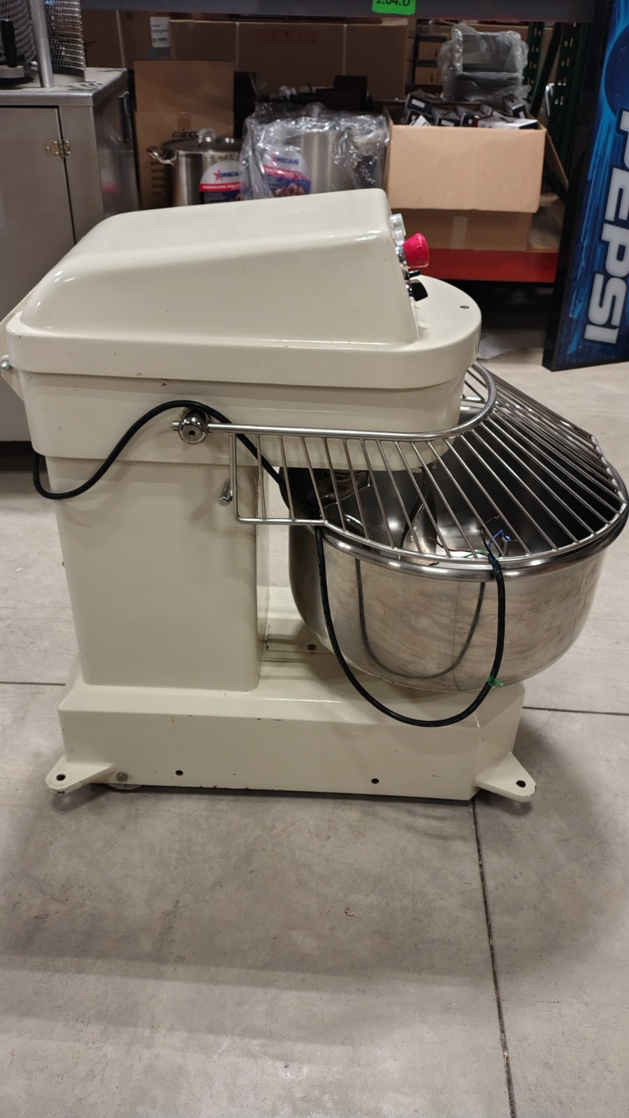 BakeMax BMSM030 Floor Model Spiral Mixer with 53 qt Fixed Bowl, 2-Speed, 66 l…