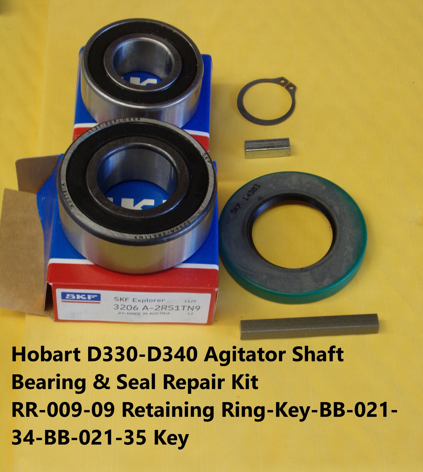 Hobart D330-D340 Agitator Shaft Bearing & Seal Repair Kit RR-009-09 Retaining R
