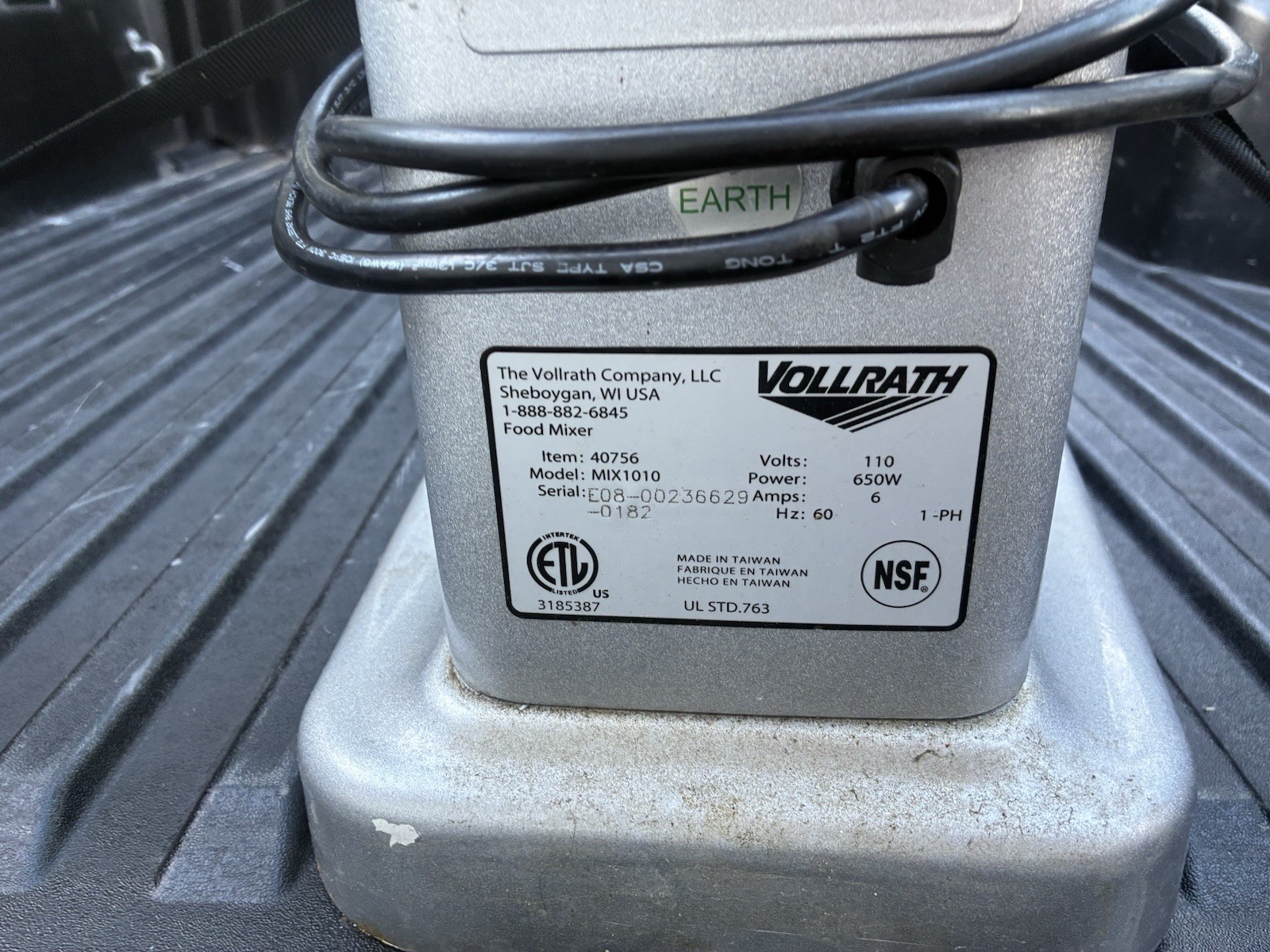 Vollrath For 10 Qt. With Bowl Lift Countertop Mixer 1/3 hp -for parts