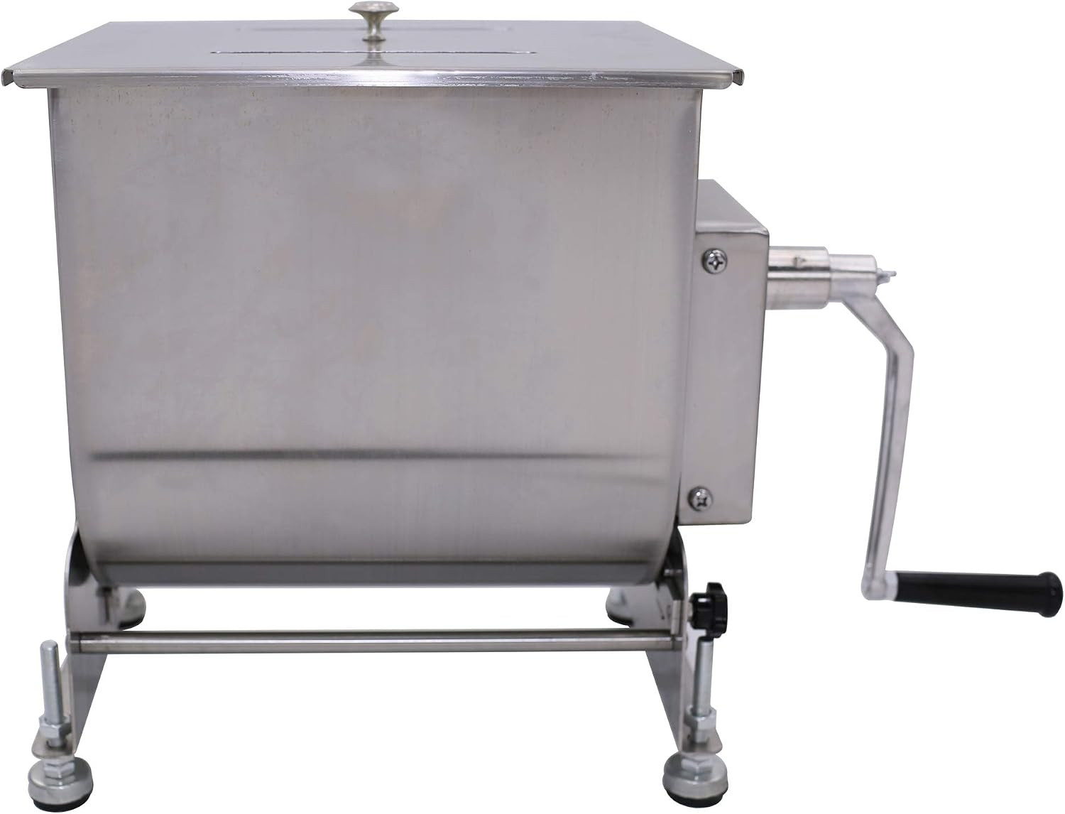 CMI Commercial Tilting Mixer Stainless Steel Manual Meat Mixers with Lid, 35Lb/2