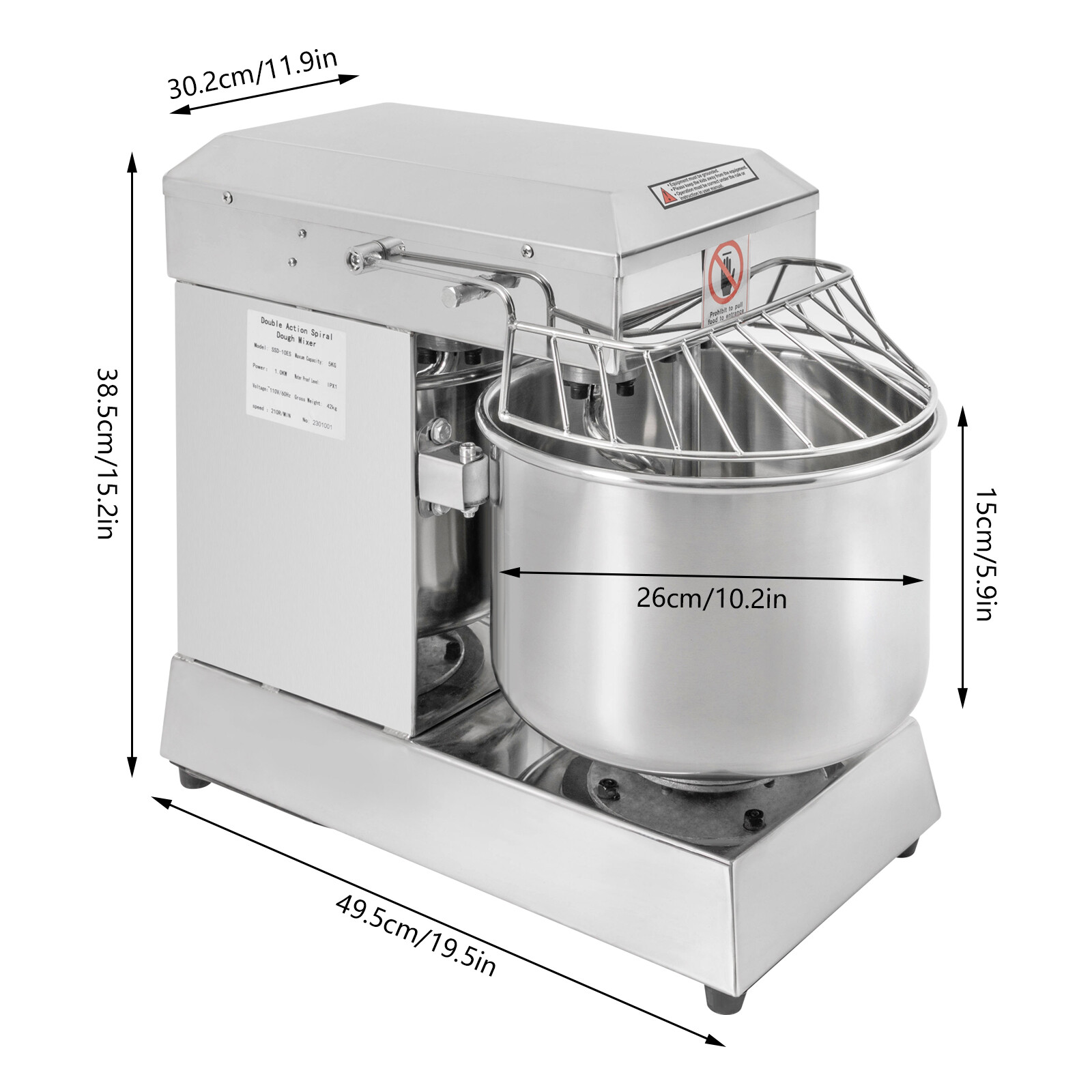 Pizza Dough Machine 110v Bakery Mixer Dough Blender Food Mixer Kneading Machine