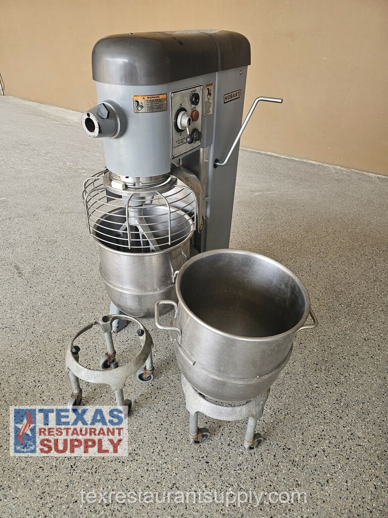 Hobart D340 40 Quart Bakery Dough Mixer 2 Stainless Bowls 2 Dollies Paddle