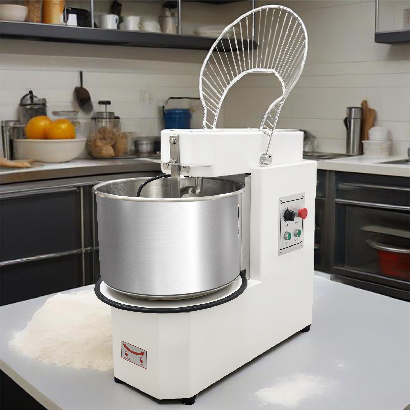 110V 20L Double-Speed Double-Action Dough Mixer Detachable Bucket Food Mixer