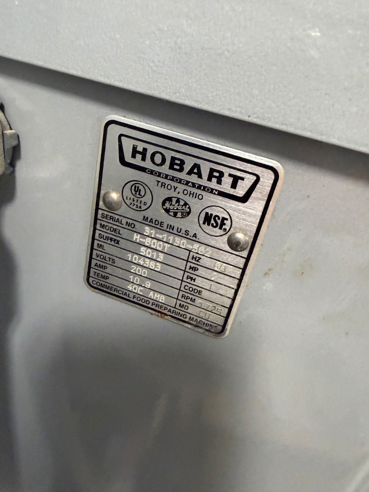 Hobart Legacy 60qt Pizza Dough Mixer HL662 w/ Bowl Guard & Hook, 1 or 3 Ph