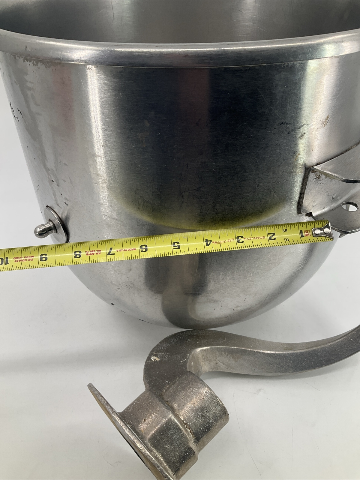 Industrial 30 Qt Stainless Steel Mixing Bowl Hobart? Dough Hook 15.25″ X 14.5″