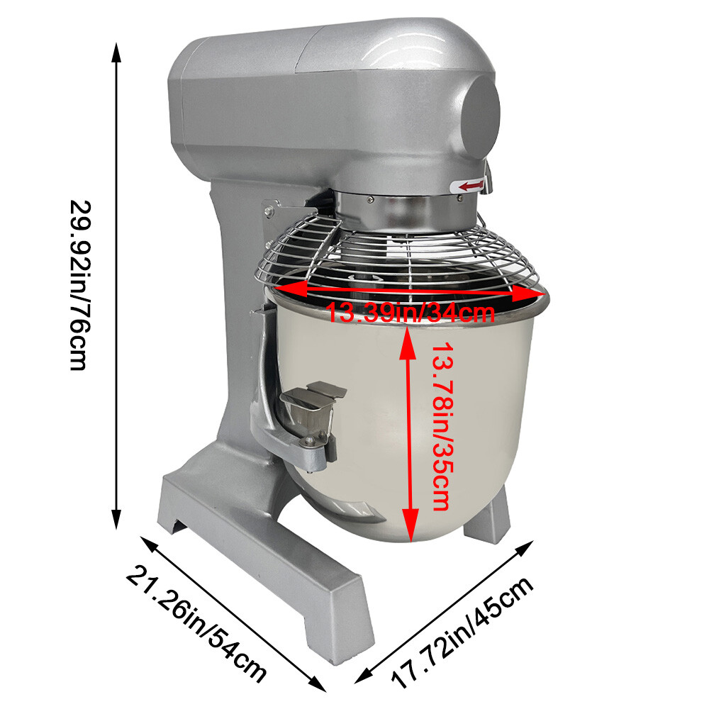 30L Commercial Dough Mixer 110V Electric Food Mixer Flour Mixer 3 Speeds Adjust