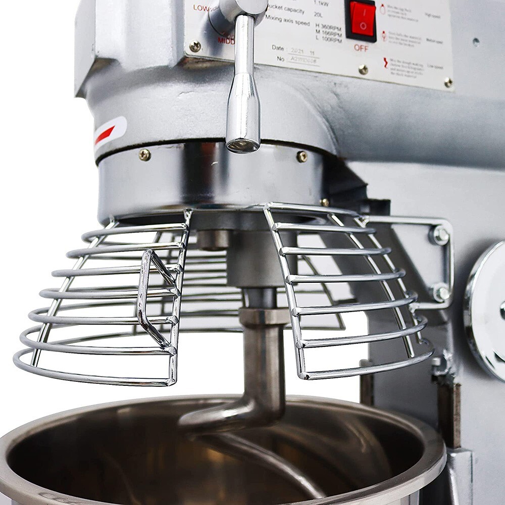 20L Commercial Dough Mixer 110V Electric Food Mixer Machine 3 Speeds Restaurants