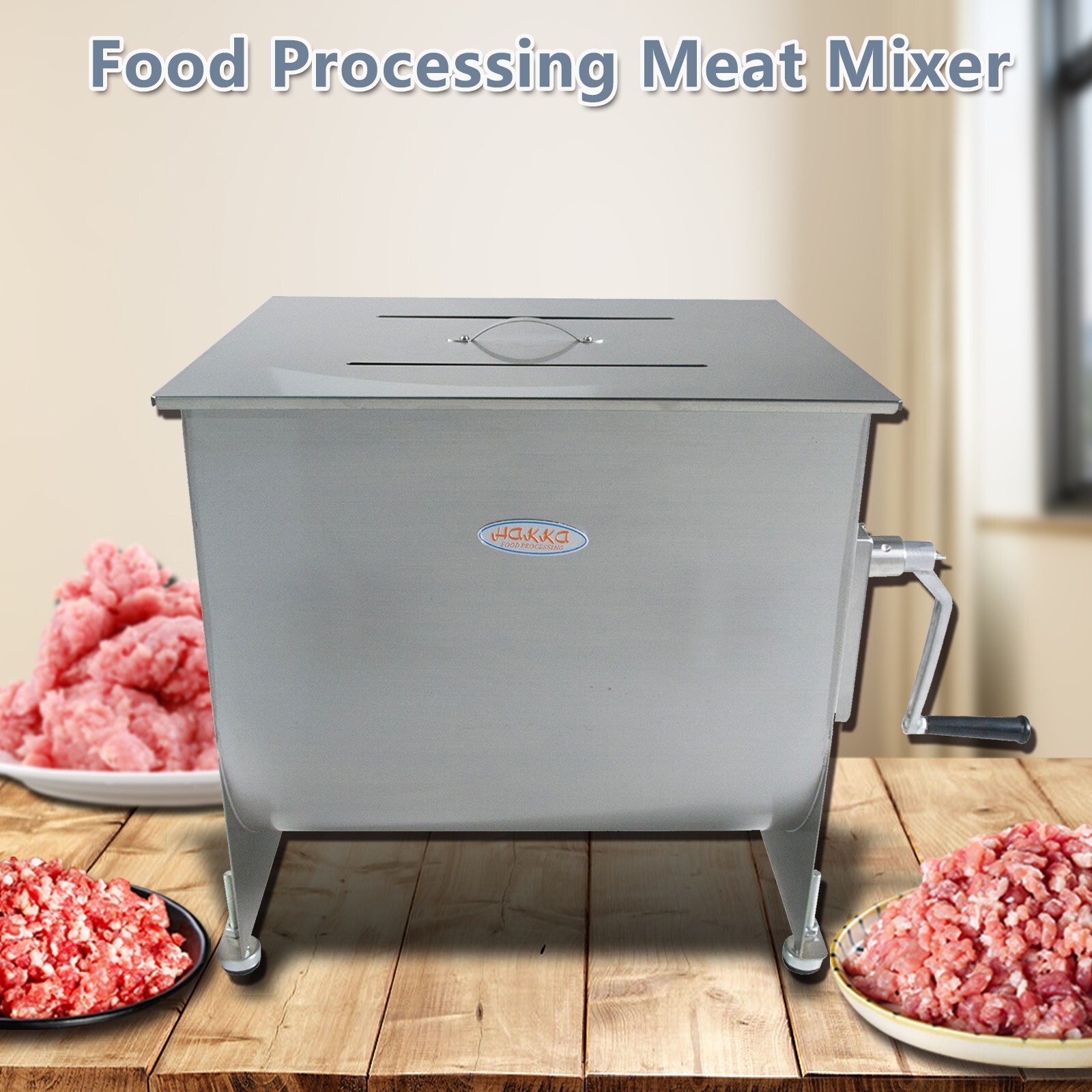 Hakka 60lbs/30L Capacity Tank Commercial Hopper Meat Mixer Sausage Processing