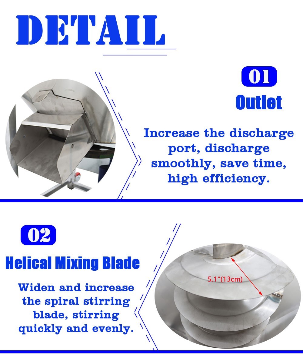 Stainless Vertical Feed Mixer Drum Blender 440lbs Grain Seed Dry Wet Use 220V