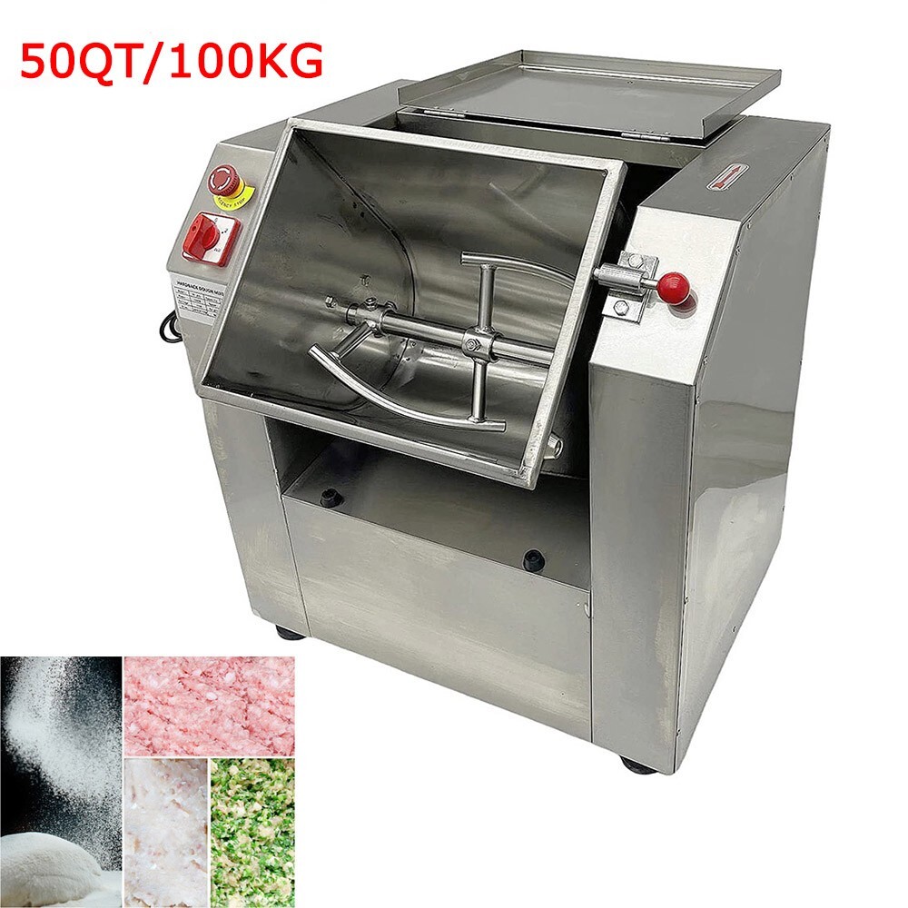 PreAsion 50KG Commercial Dough Mixer 100QT 110V Electric Dough Mixing Machine US