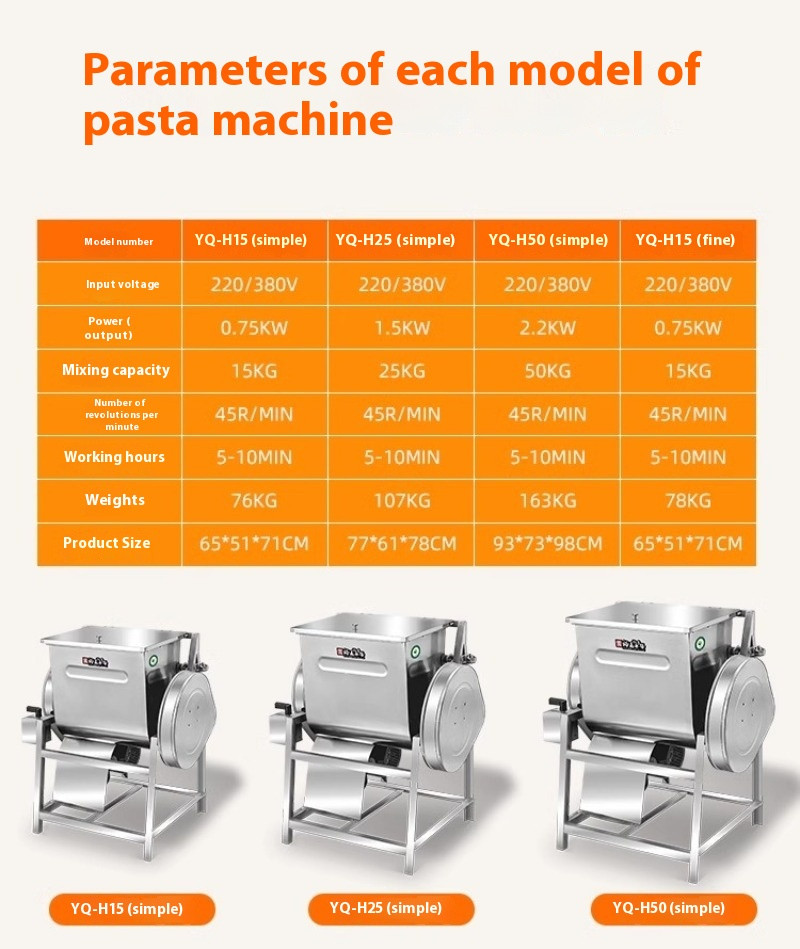 Commercial Horizontal Mixer Large Capacity Kneader Simple Electric Mixer 15/25kg