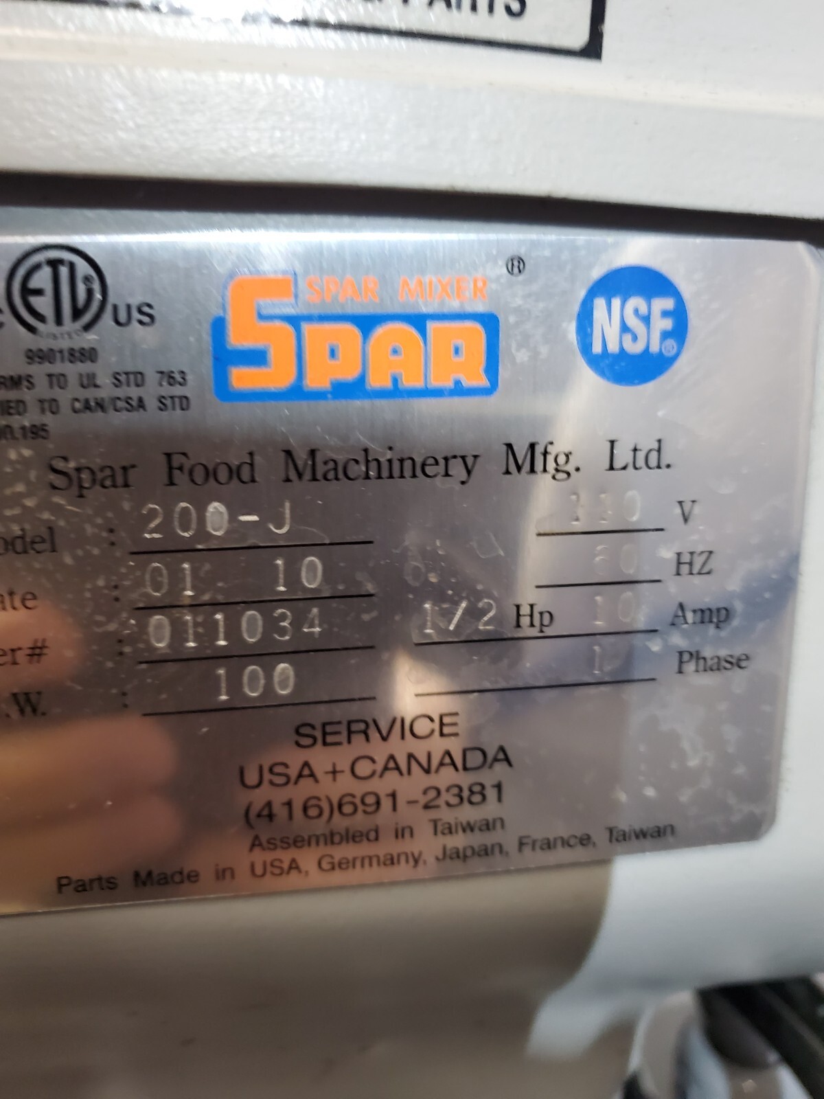 SPAR 200-J planetary MIXER 20 quarts with 2 Attachments hobart VIDEO