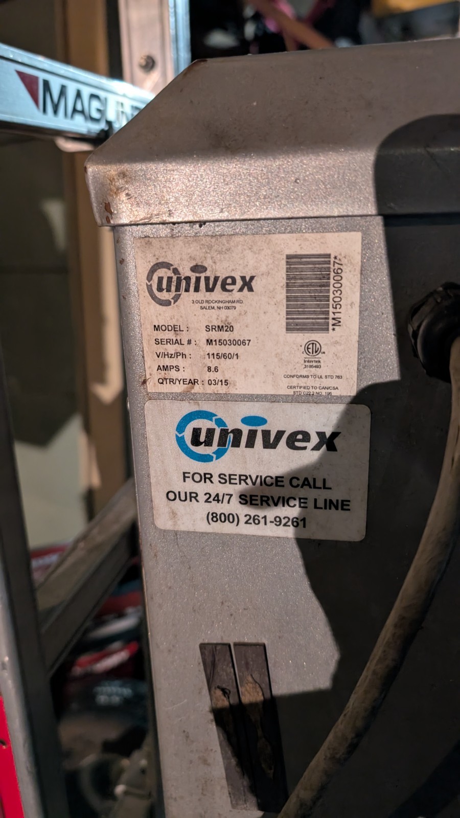 Univex Commercial 20 Quart Planetary Countertop Mixer With Stand – Model SRM20