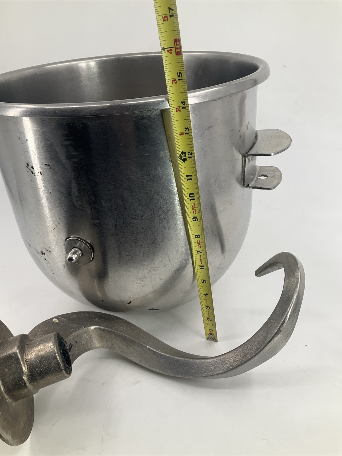 Industrial 30 Qt Stainless Steel Mixing Bowl Hobart? Dough Hook 15.25″ X 14.5″
