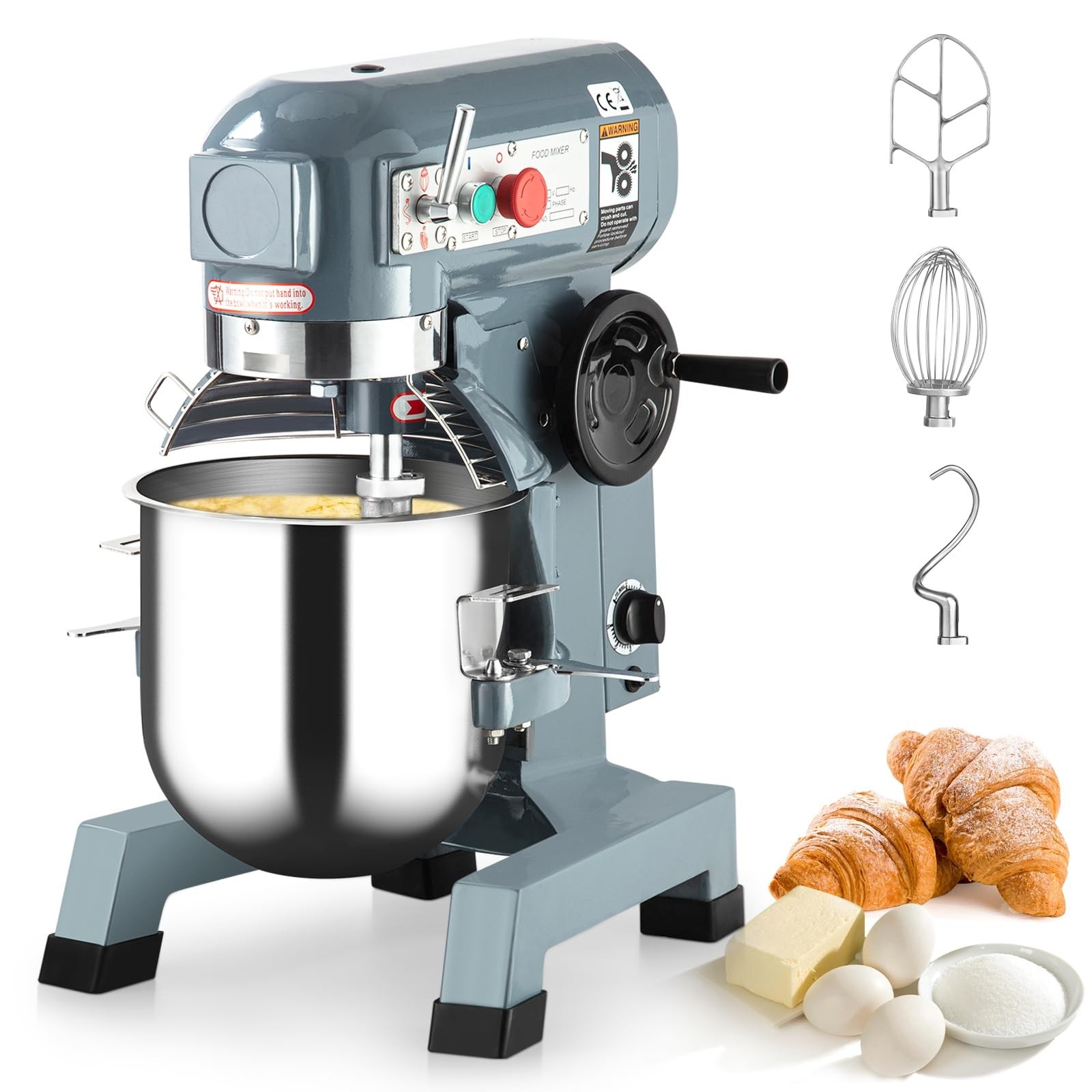 600W Commercial Food Mixer 15Qt 3 Speed Stand Mixer for Commercial Kitchen